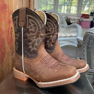 Brown kids cowboy boots